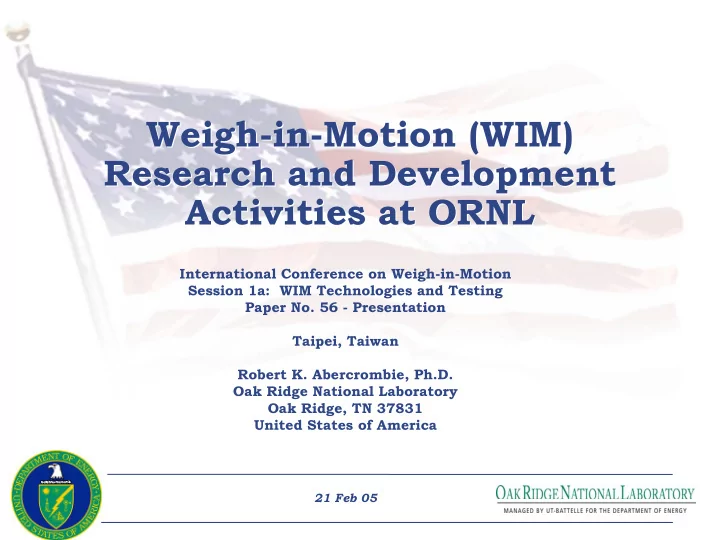 weigh in motion wim weigh in motion wim research and