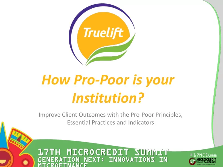 how pro poor is your