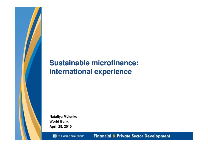 sustainable microfinance sustainable microfinance