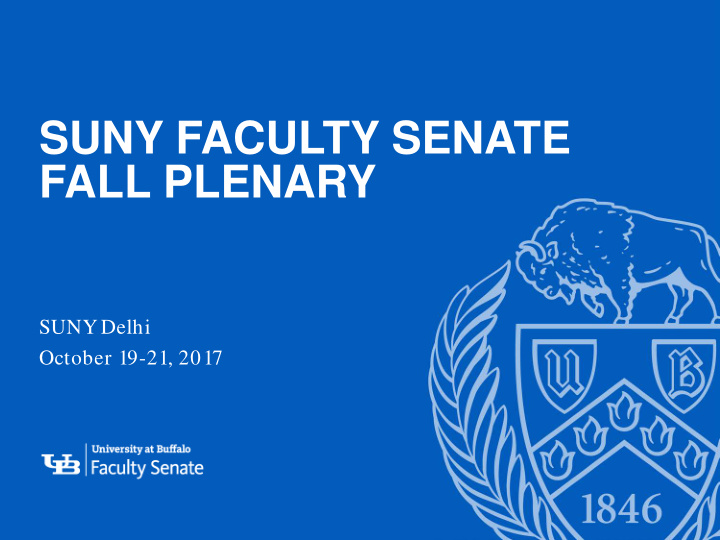 suny faculty senate fall plenary