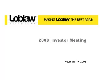 2008 I nvestor Meeting  2008 I nvestor Meeting  February 19, 2008  Forward-  -Looking Statements