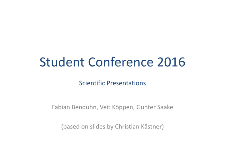 student conference 2016