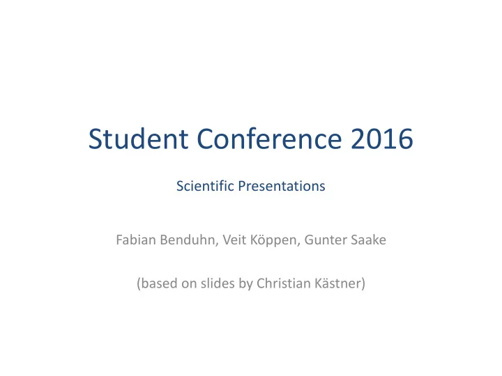 student conference 2016