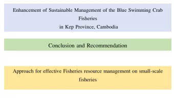 Conclusion and Recommendation  Approach for effective Fisheries resource management on small-scale