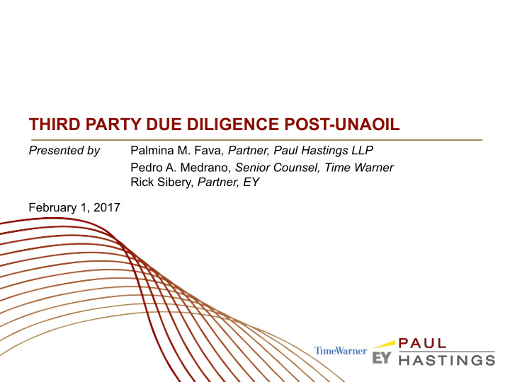 third party due diligence post unaoil