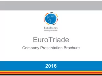 EuroTriade  Company Presentation Brochure  2016  Summary