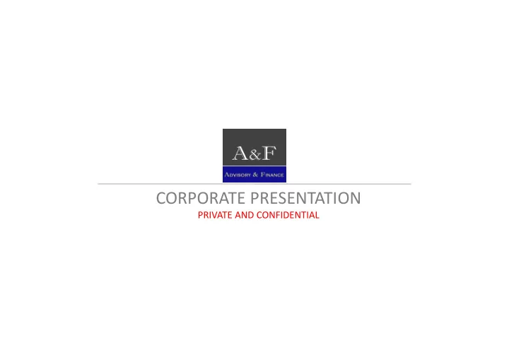 corporate presentation