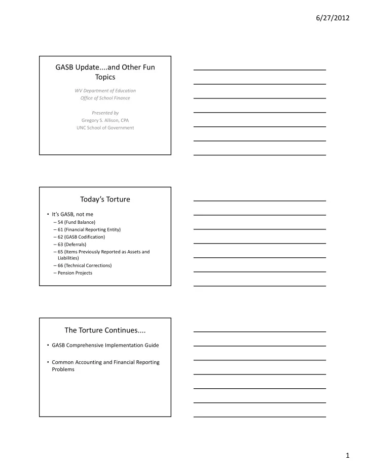 gasb update and other fun topics