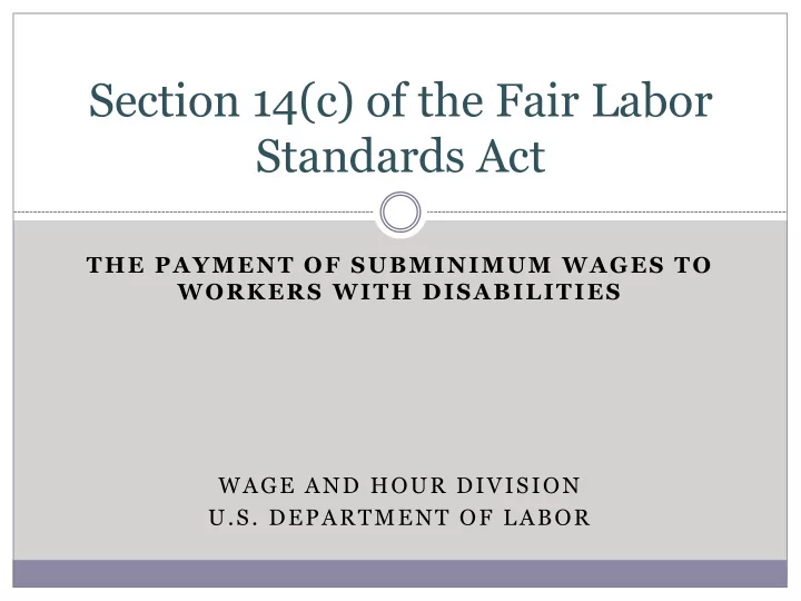 standards act