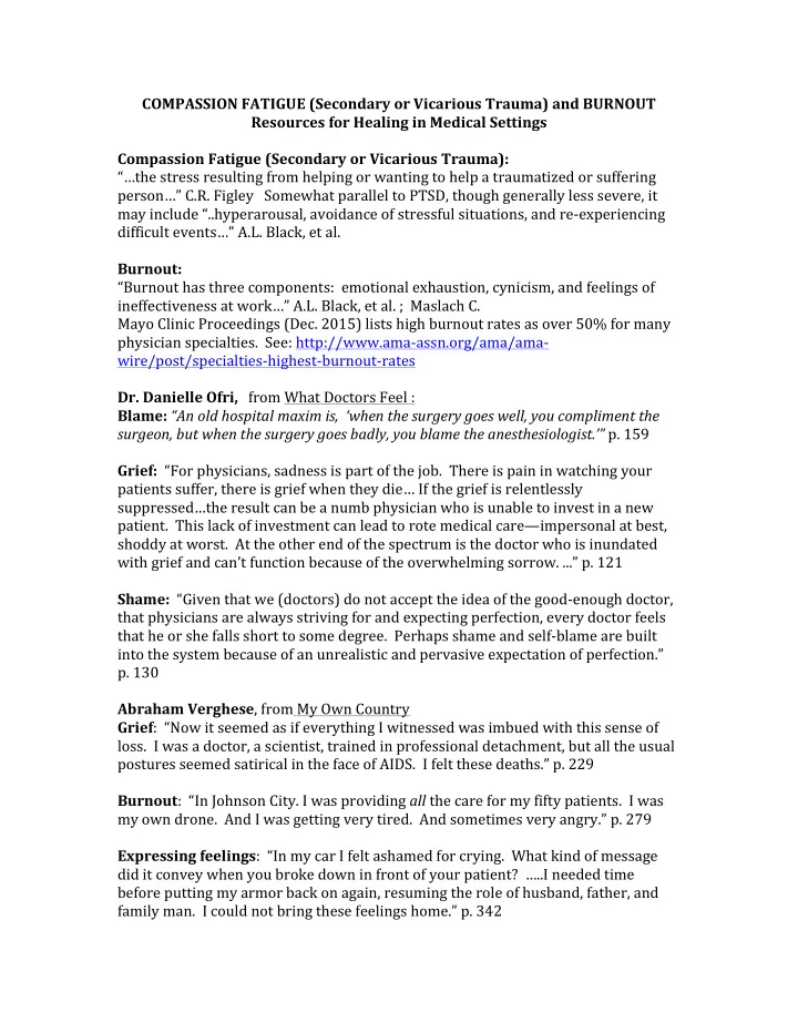 compassion fatigue secondary or vicarious trauma and