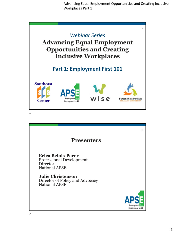 advancing equal employment