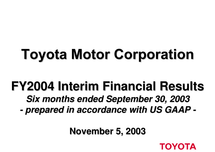 fy2004 interim financial results fy2004 interim financial