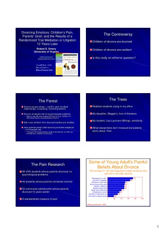 Some of Young Adult's Painful  The Pain Research  The Pain Research  Beliefs About Divorce