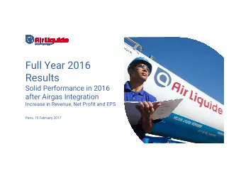 Full Year 2016  Results  Solid Performance in 2016  Solid Performance in 2016  after Airgas