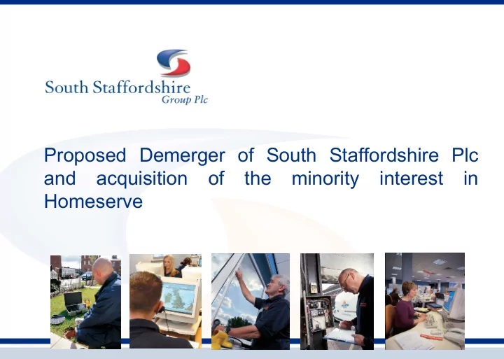 proposed demerger of south staffordshire plc and