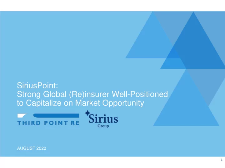 siriuspoint strong global re insurer well positioned to