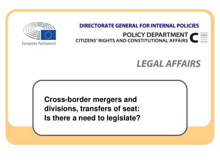 cross border mergers and divisions transfers of seat is