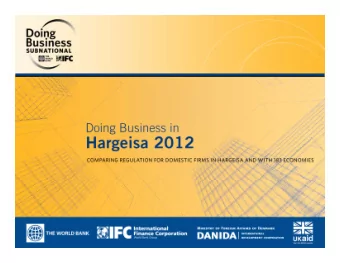 Presentation of report findings  p  g Hargeisa  October 10, 2012 Pilar Snchez  Bella Trimor