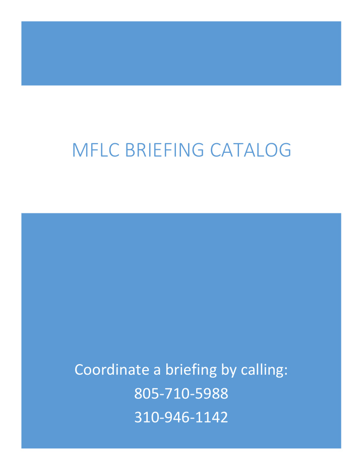 mflc briefing catalog