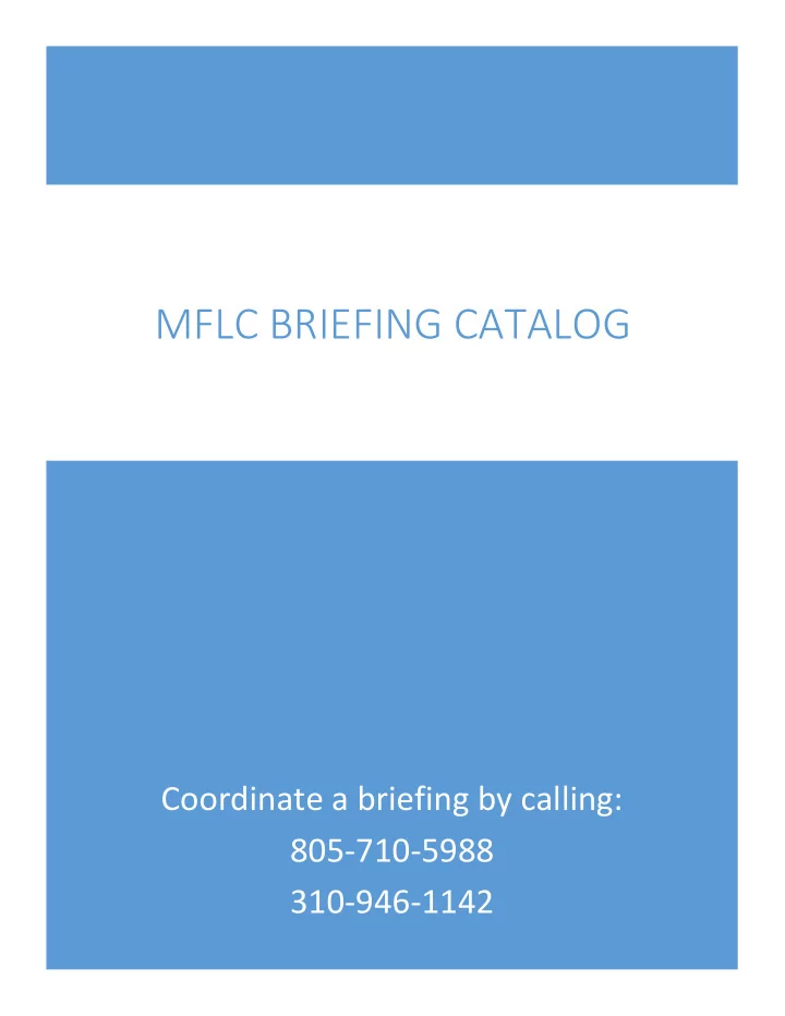 mflc briefing catalog
