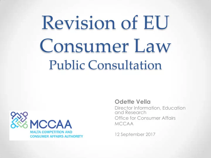 revision of eu consumer law