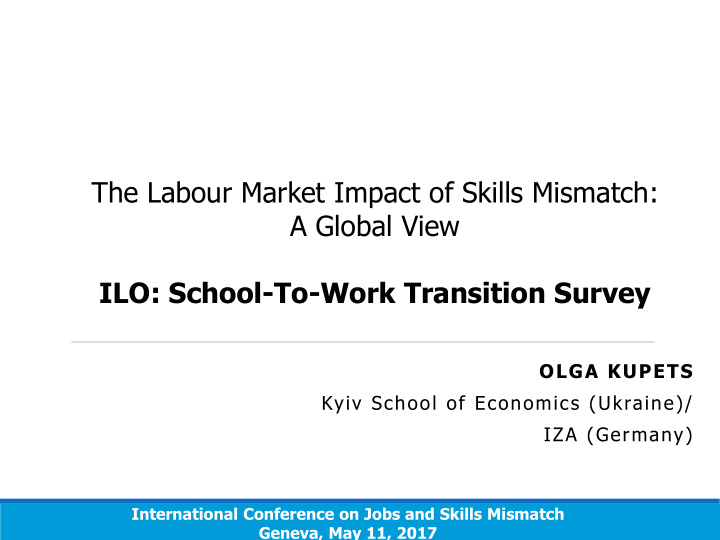 the labour market impact of skills mismatch