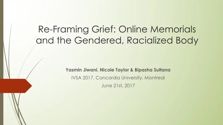 re framing grief online memorials and the gendered