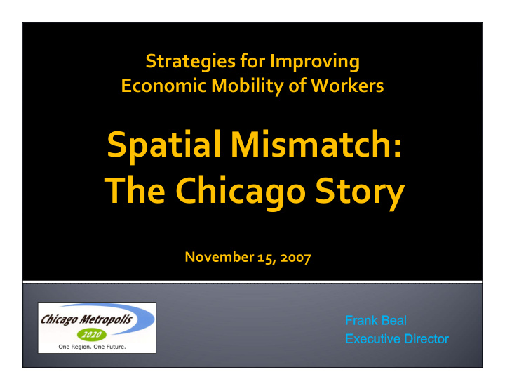 spatial mismatch the chicago story