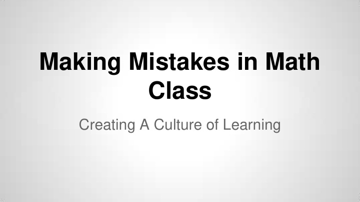 making mistakes in math class