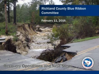Richland County Blue Ribbon  Committee  February 11, 2016  Agenda Overview  Intr  troduct