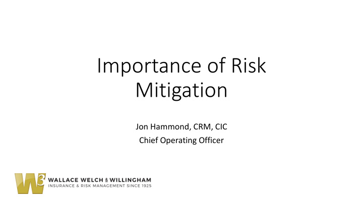 importance of risk mitigation