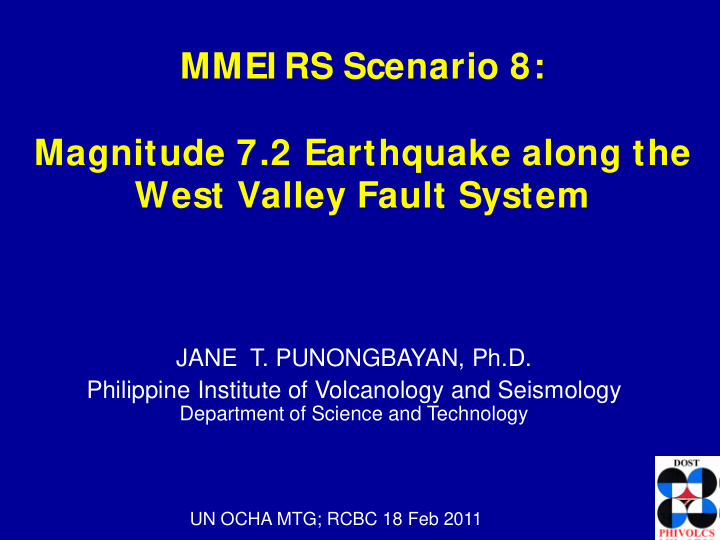 mmei rs scenario 8 magnitude 7 2 earthquake along the