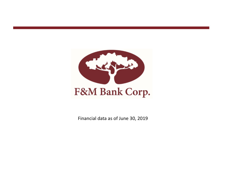 financial data as of june 30 2019 caution regarding