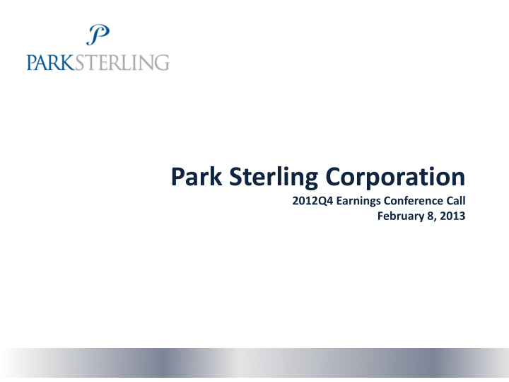 park sterling corporation