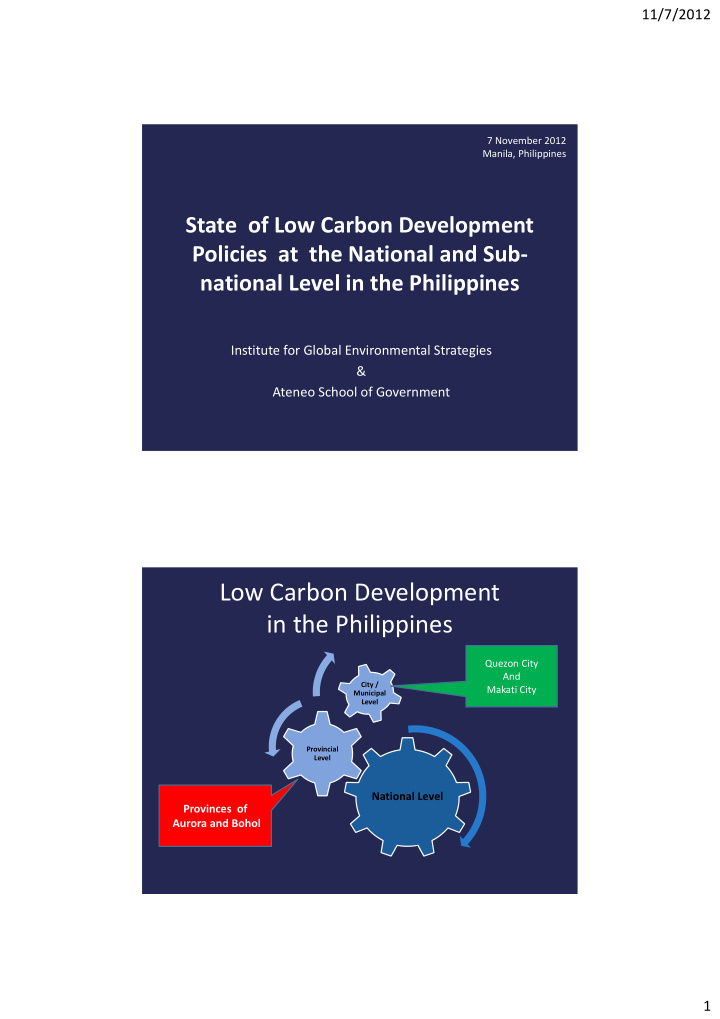 low carbon development in the philippines