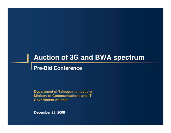 auction of 3g and bwa spectrum