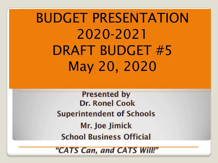 budget presentation
