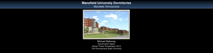 mansfield university dormitories