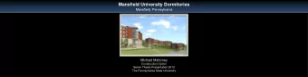 Mansfield University Dormitories  Mansfield, Pennsylvania  Michael Mahoney  Construction Option