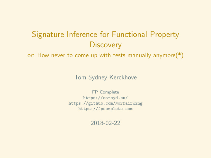 signature inference for functional property discovery