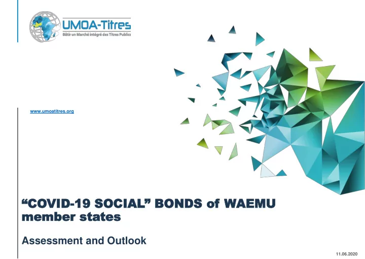 covid 19 social bonds of waemu waemu memb member er st