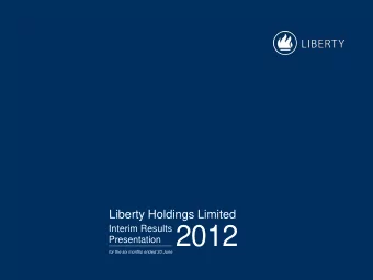 Presentation 2012  Interim Results  for the six months ended 30 June  Financial performance review