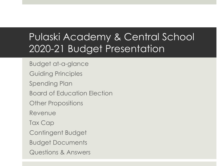 pulaski academy amp central school 2020 21 budget