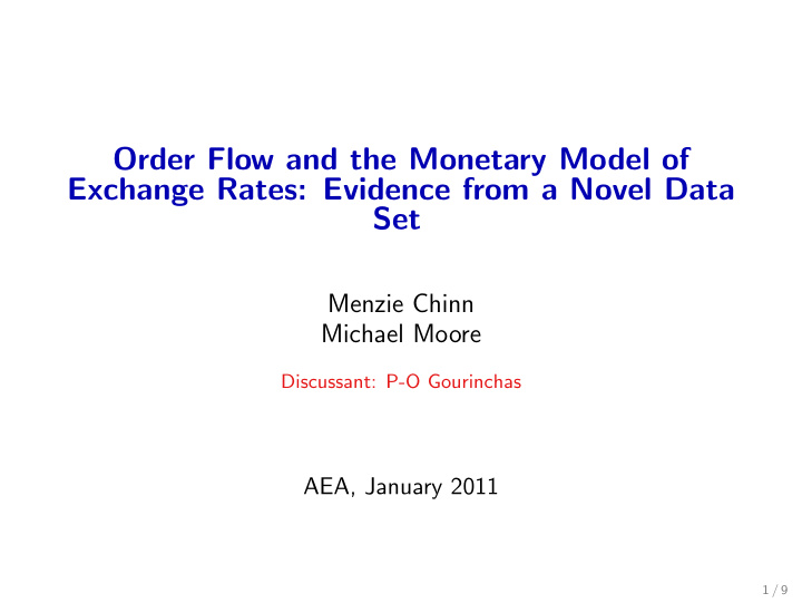 order flow and the monetary model of exchange rates