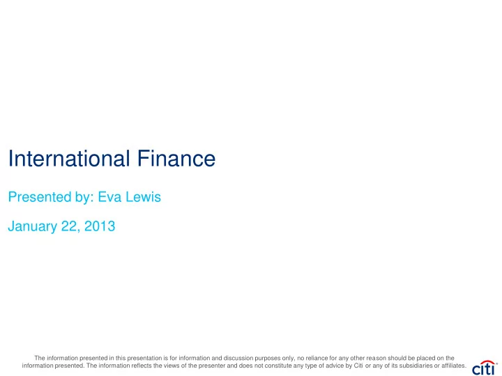 international finance