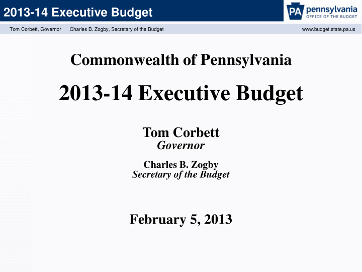 2013 14 executive budget