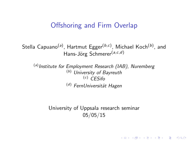 offshoring and firm overlap