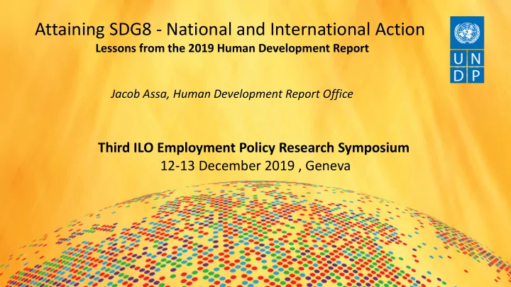 attaining sdg8 national and international action