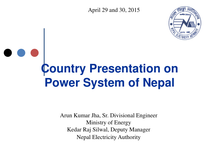 country presentation on power system of nepal