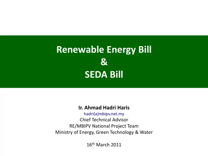 seda bill ir ahmad hadri haris hadri a mbipv net my chief